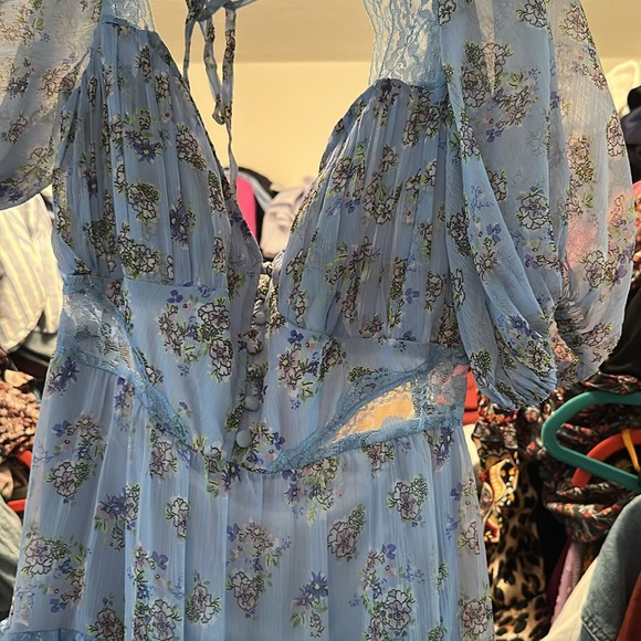 Floral Blue Dress - Picture 2 of 3